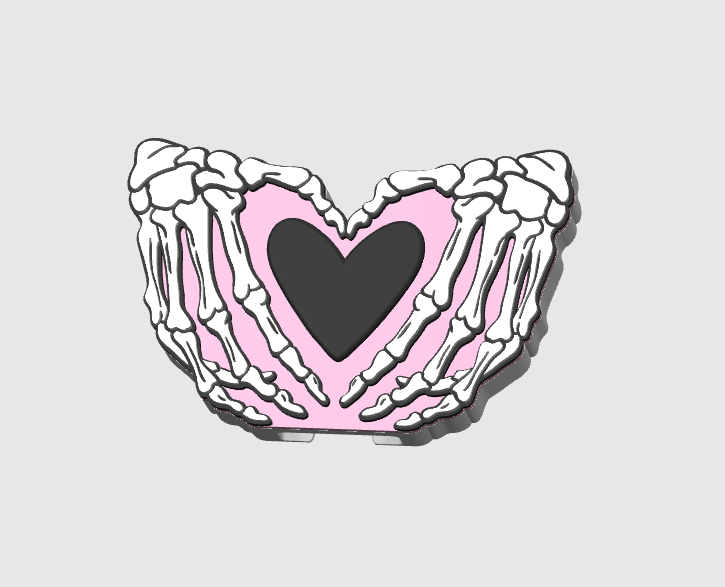 Skeleton Heart Hands Can Opener Keychain 3D Print File (STL + 3MF Digital Download)