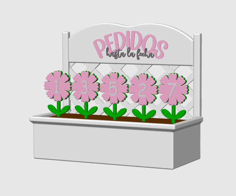 Floral Sales Order Tracker Stand – English & Spanish – 3D Print File STL 3MF Digital Download