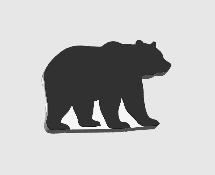 Bear Silhouette Can Opener Keychain 3D Print File, STL & 3MF Digital Download