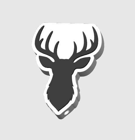 Buck Head Silhouette Can Opener Keychain 3D Print File, STL & 3MF Digital Download