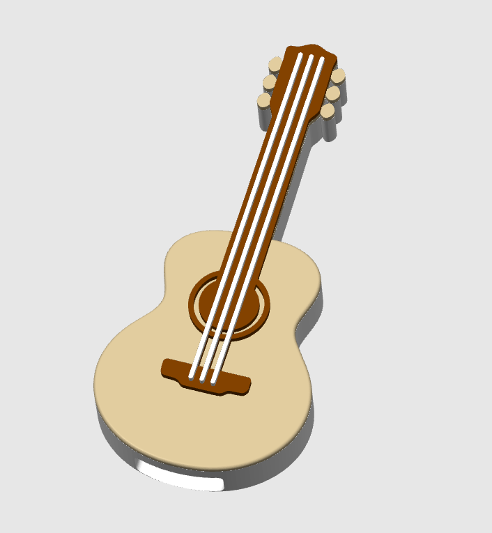 Guitar Can Opener Keychain 3D Print File (STL + 3MF Digital Download)