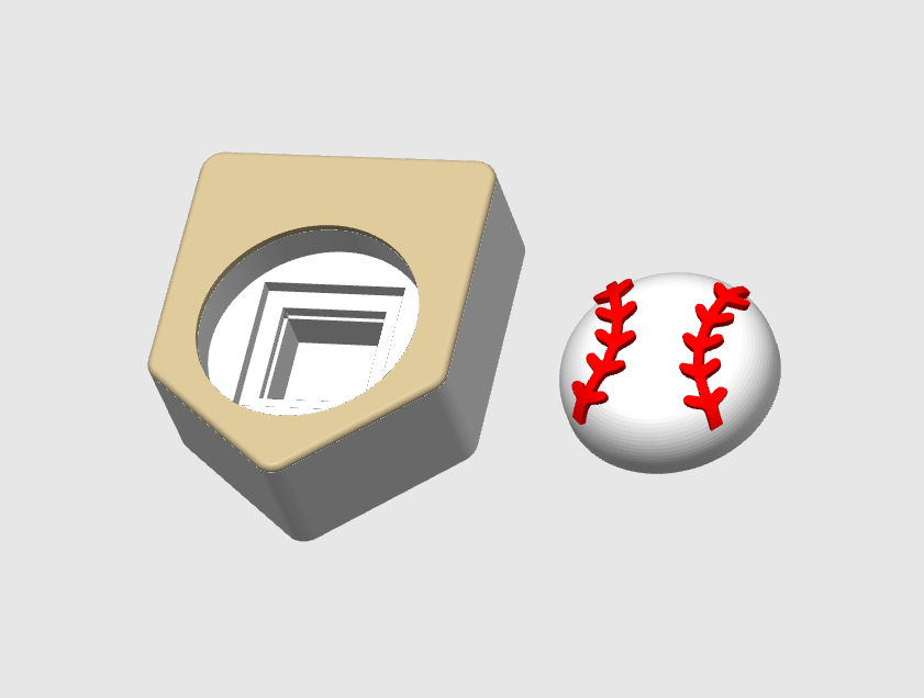 Baseball Softball Home Plate Fidget Clicker STL & 3MF Editable 3D Print File (Digital Download)