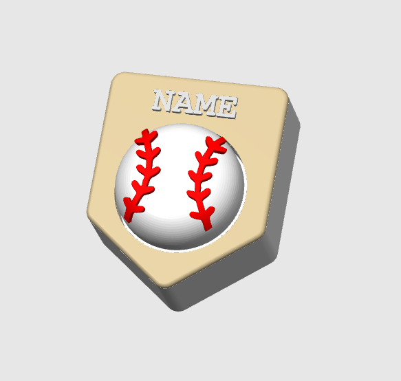 Baseball Softball Home Plate Fidget Clicker STL & 3MF Editable 3D Print File (Digital Download)