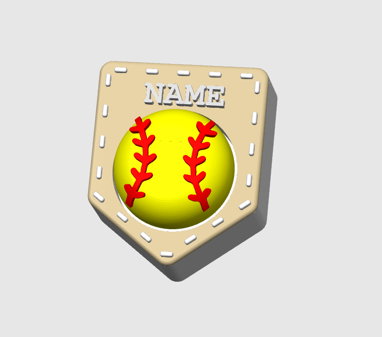 Baseball Softball Home Plate Fidget Clicker STL & 3MF Editable 3D Print File (Digital Download)