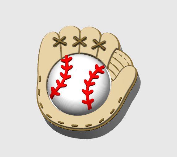 Baseball Softball Glove Fidget Clicker STL & 3MF 3D Print File (Digital Download)