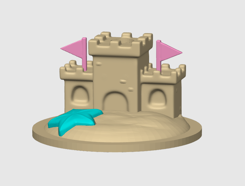 Sandcastle Lid Topper: 3D Print STL & 3MF File Cup Toppers (Digital Download)