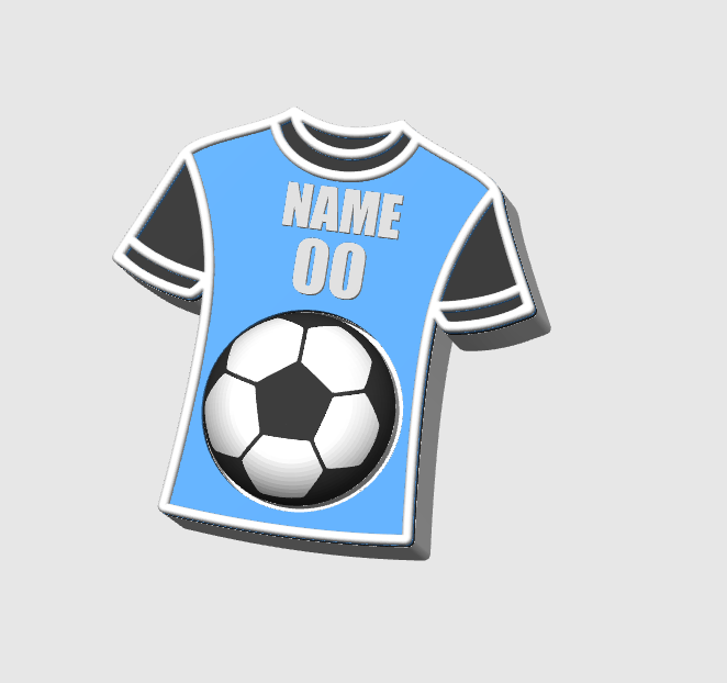 Soccer Jersey Fidget Clicker STL & 3MF Editable Name 3D Print File - AMS (Digital Download)
