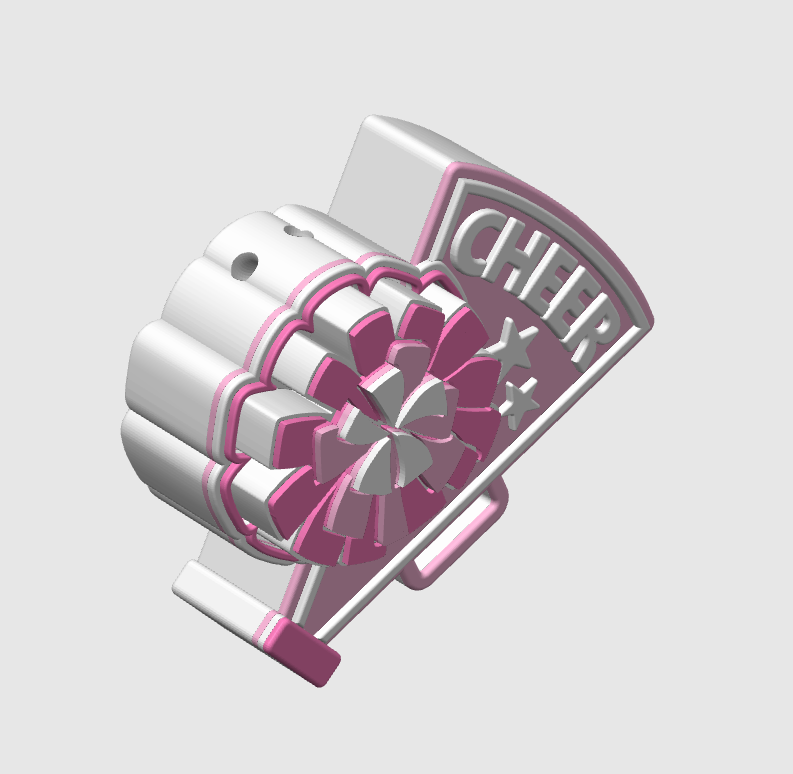 Cheer Fidget Clicker Keychain STL & 3MF 3D Print File (Digital Download)