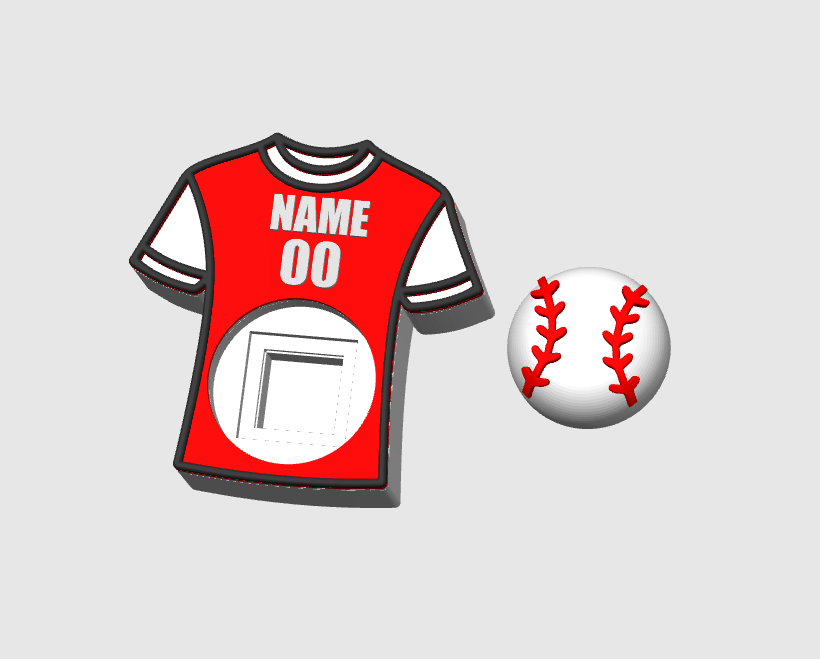 Baseball Softball Jersey Fidget Clicker STL & 3MF Editable 3D Print File (Digital Download)