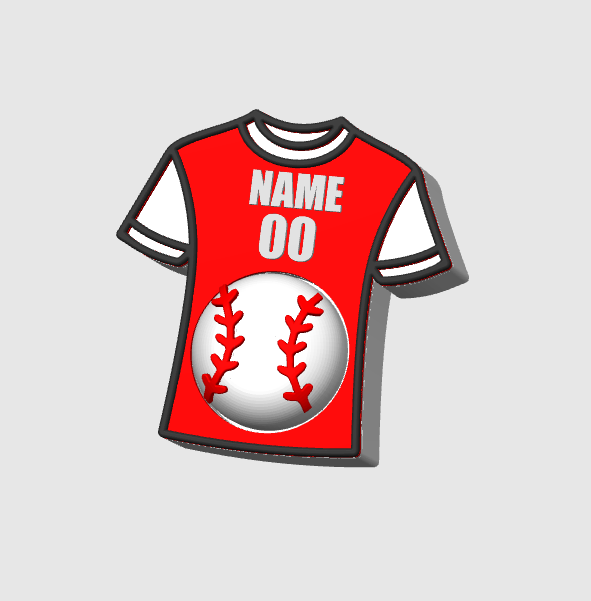 Baseball Softball Jersey Fidget Clicker STL & 3MF Editable 3D Print File (Digital Download)