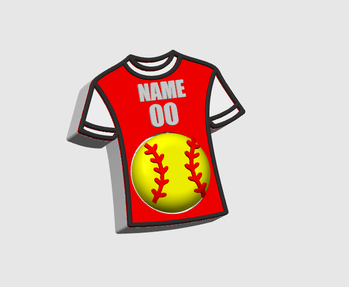 Baseball Softball Jersey Fidget Clicker STL & 3MF Editable 3D Print File (Digital Download)