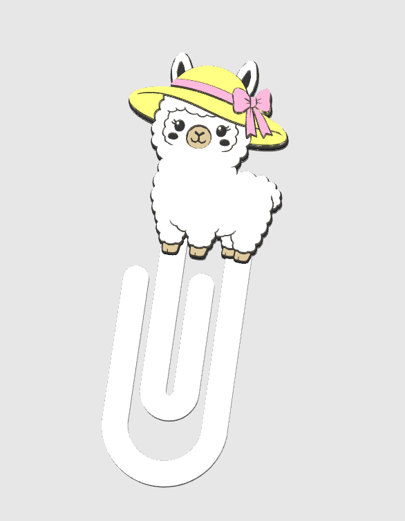 Summer Llama Paper Clip 3D Print File (STL & 3MF Digital Download)