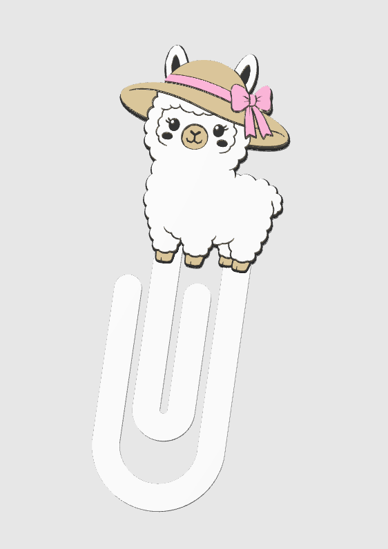 Summer Llama Paper Clip 3D Print File (STL & 3MF Digital Download)