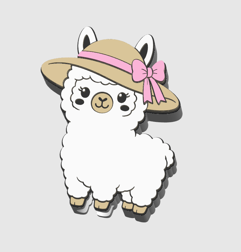 Summer Llama Straw Topper 3D Print File (STL & 3MF Digital Download) 8mm + 10mm Sizes