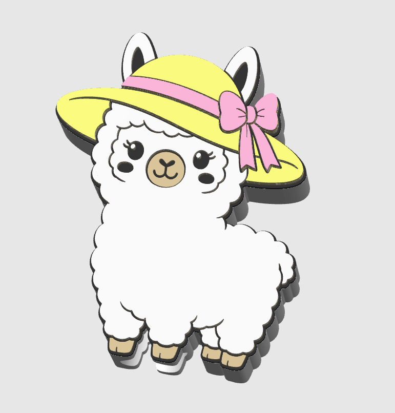 Summer Llama Straw Topper 3D Print File (STL & 3MF Digital Download) 8mm + 10mm Sizes