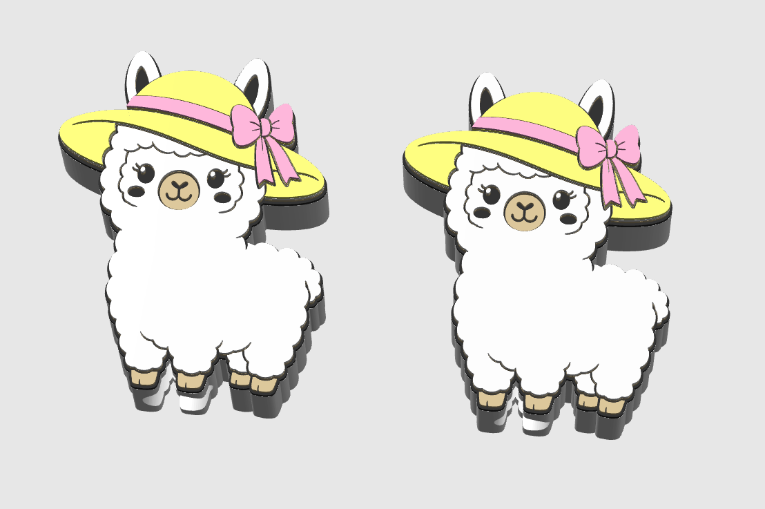Summer Llama Straw Topper 3D Print File (STL & 3MF Digital Download) 8mm + 10mm Sizes