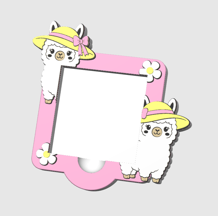 Summer Llama Sticky Note Holder: Desk Organizer 3D Print File STL & 3MF (Digital Download)