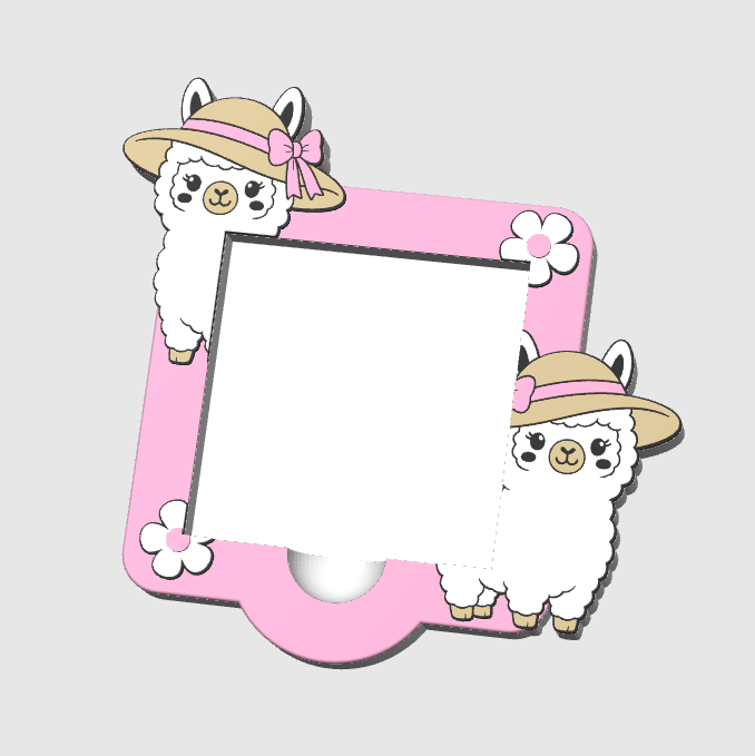 Summer Llama Sticky Note Holder: Desk Organizer 3D Print File STL & 3MF (Digital Download)