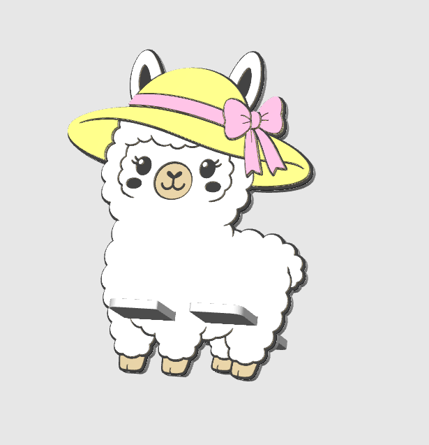 Summer Llama Phone Holder 3D Print File (STL/3MF Digital Download)