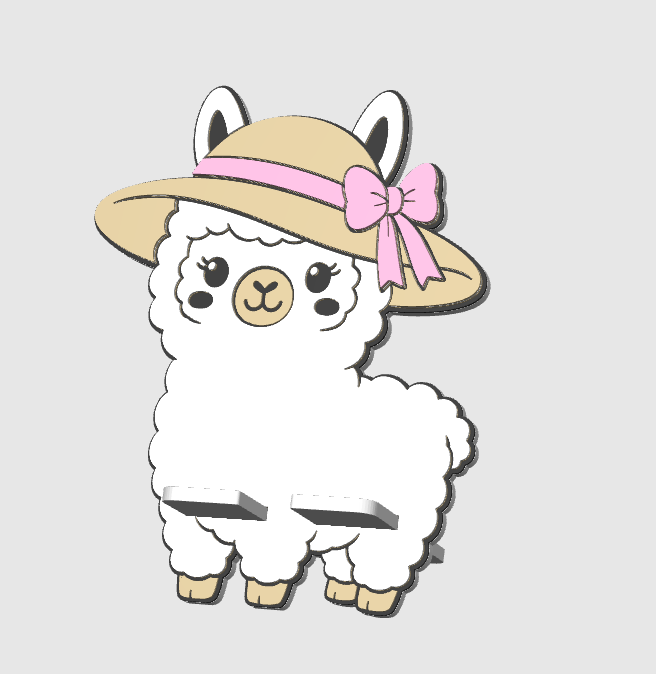 Summer Llama Phone Holder 3D Print File (STL/3MF Digital Download)