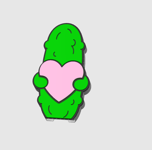 Pickle Heart Can Opener Keychain 3D Print File (STL + 3MF Digital Download)