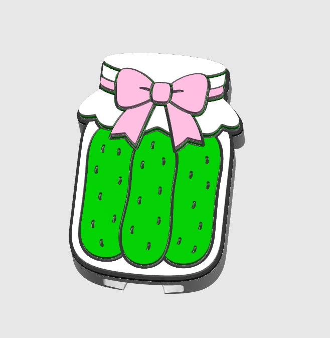 Pickle Jar Can Opener Keychain 3D Print File (STL + 3MF Digital Download)