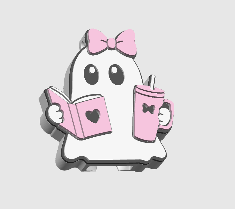 Bookish Ghost Can Opener Keychain 3D Print File (STL + 3MF Digital Download)
