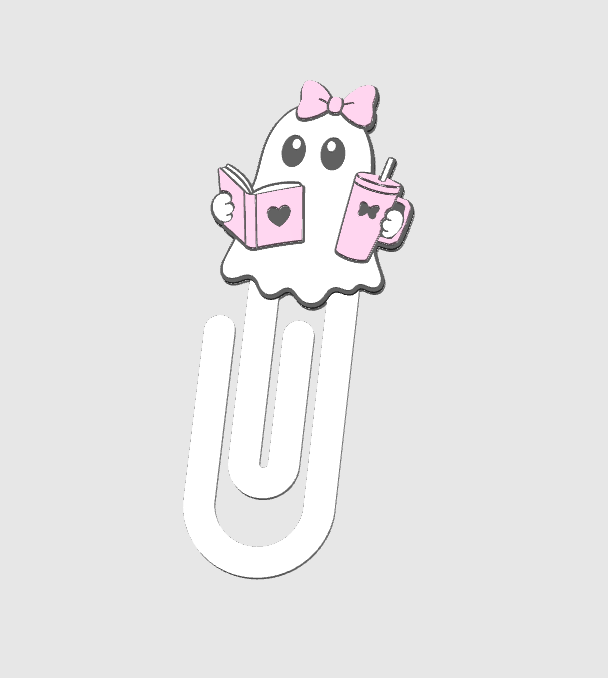 Bookish Ghost Paper Clip 3D Print File (STL & 3MF Digital Download)