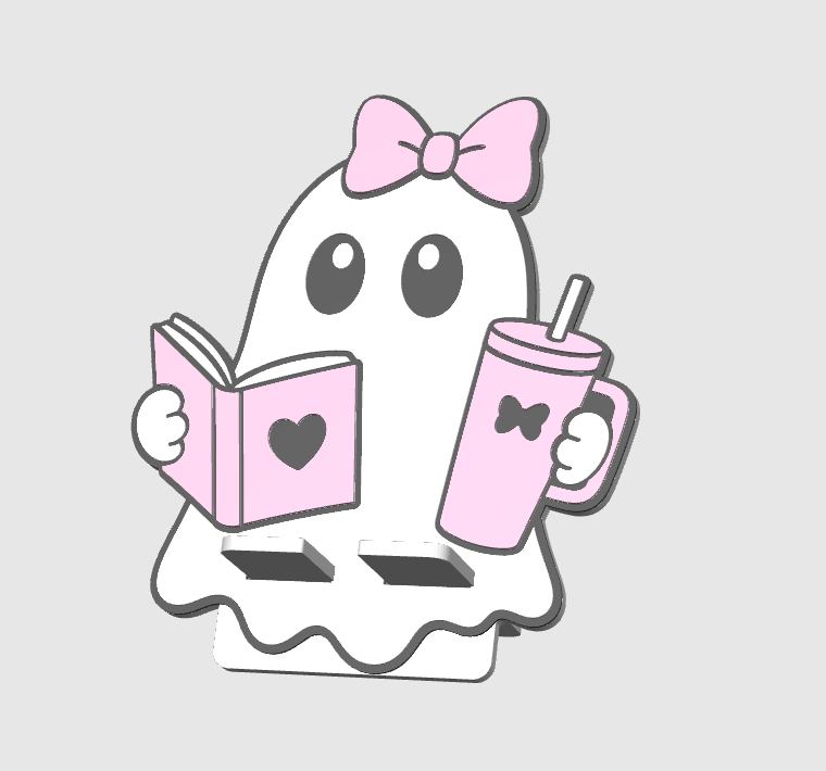 Bookish Ghost Phone Holder 3D Print File (STL/3MF Digital Download)