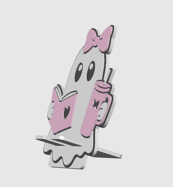 Bookish Ghost Phone Holder 3D Print File (STL/3MF Digital Download)