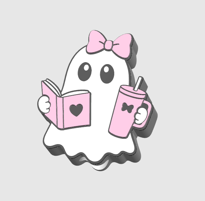 Bookish Ghost Straw Topper 3D Print File (STL & 3MF Digital Download) 8mm + 10mm Sizes