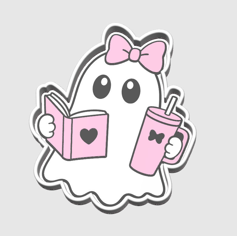 Bookish Ghost Trinket Dish 3D Print File – Desk Organizer (STL/3MF Download)