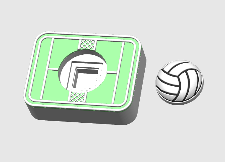 Volleyball Court Fidget Clicker STL & 3MF 3D Print File (Digital Download)