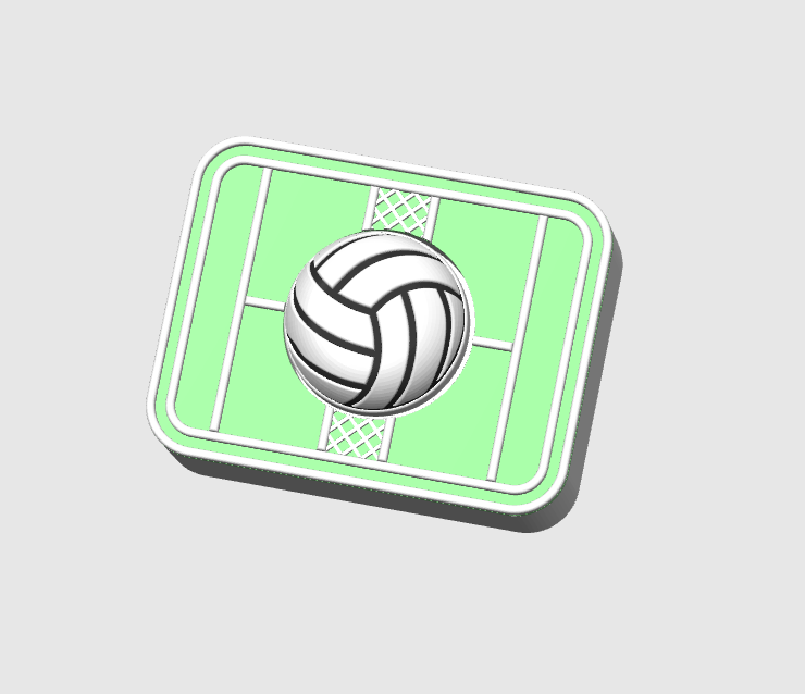 Volleyball Court Fidget Clicker STL & 3MF 3D Print File (Digital Download)