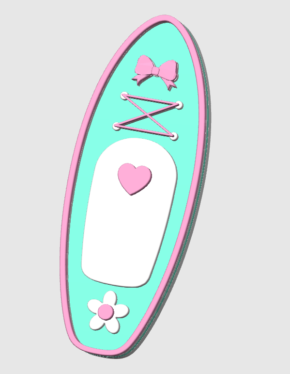 Paddle Board Flat Back Topper 3D Print File (STL & 3MF Digital Download)