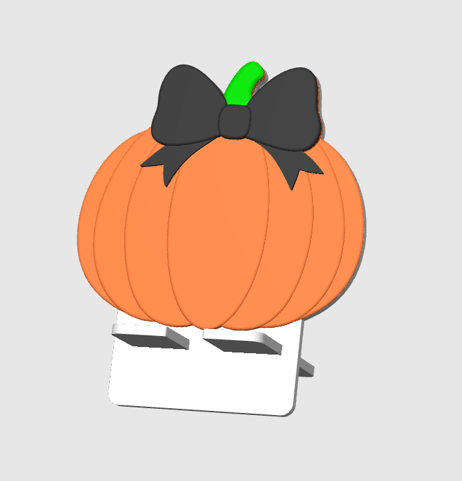 Bow Pumpkin Phone Holder 3D Print File: Desk Decor (STL/3MF Digital Download)