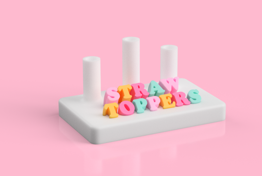 Multi Straw Toppers Display 3D Print File (STL & 3MF Digital Download)