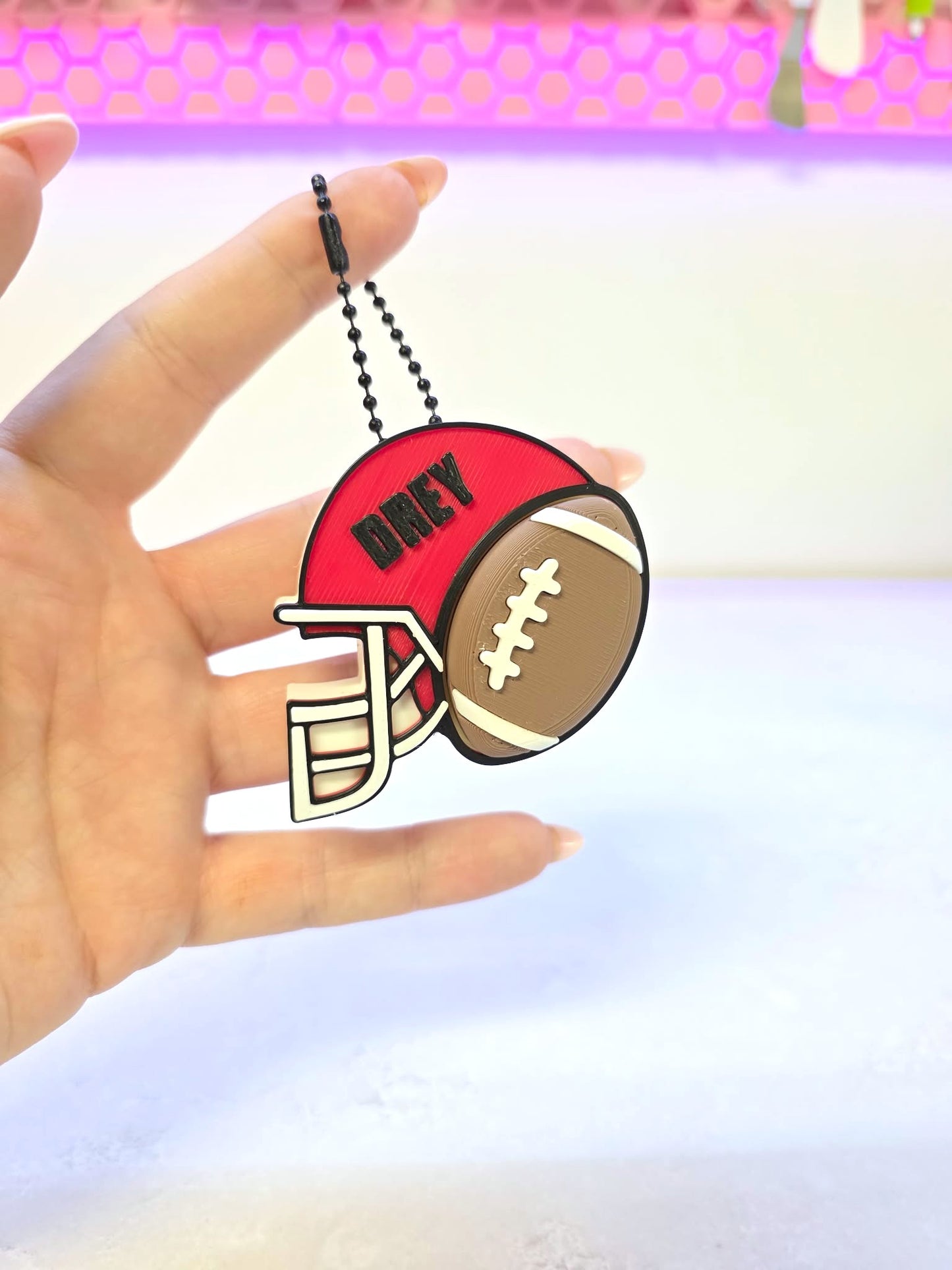 Football Helmet Fidget Clicker STL & 3MF Editable Name 3D Print File (Digital Download)