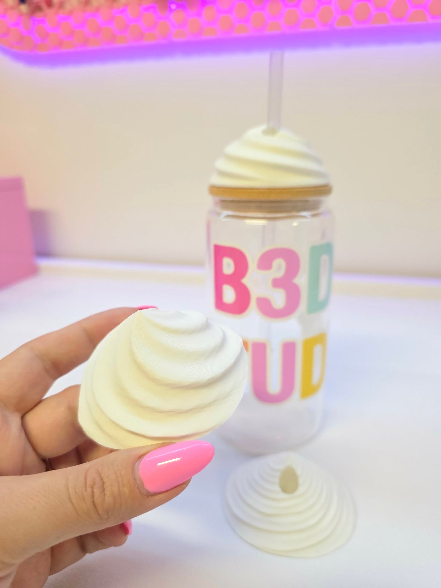 Whipped Topping Lid Topper – Cup Topper 3D Print File (STL & 3MF Digital Download)