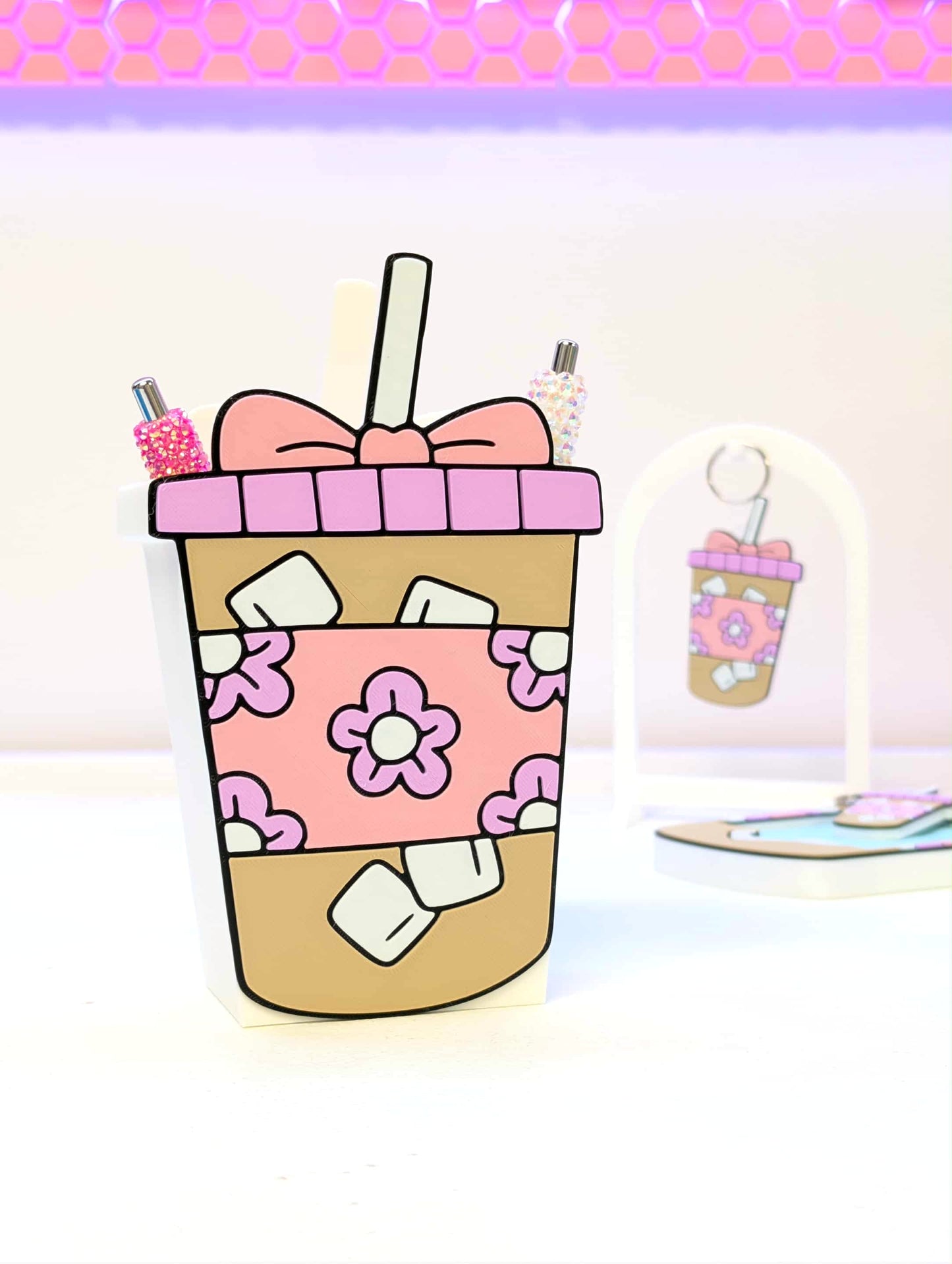 Digital Download - Iced Coffee Pen Holder STL & 3MF File