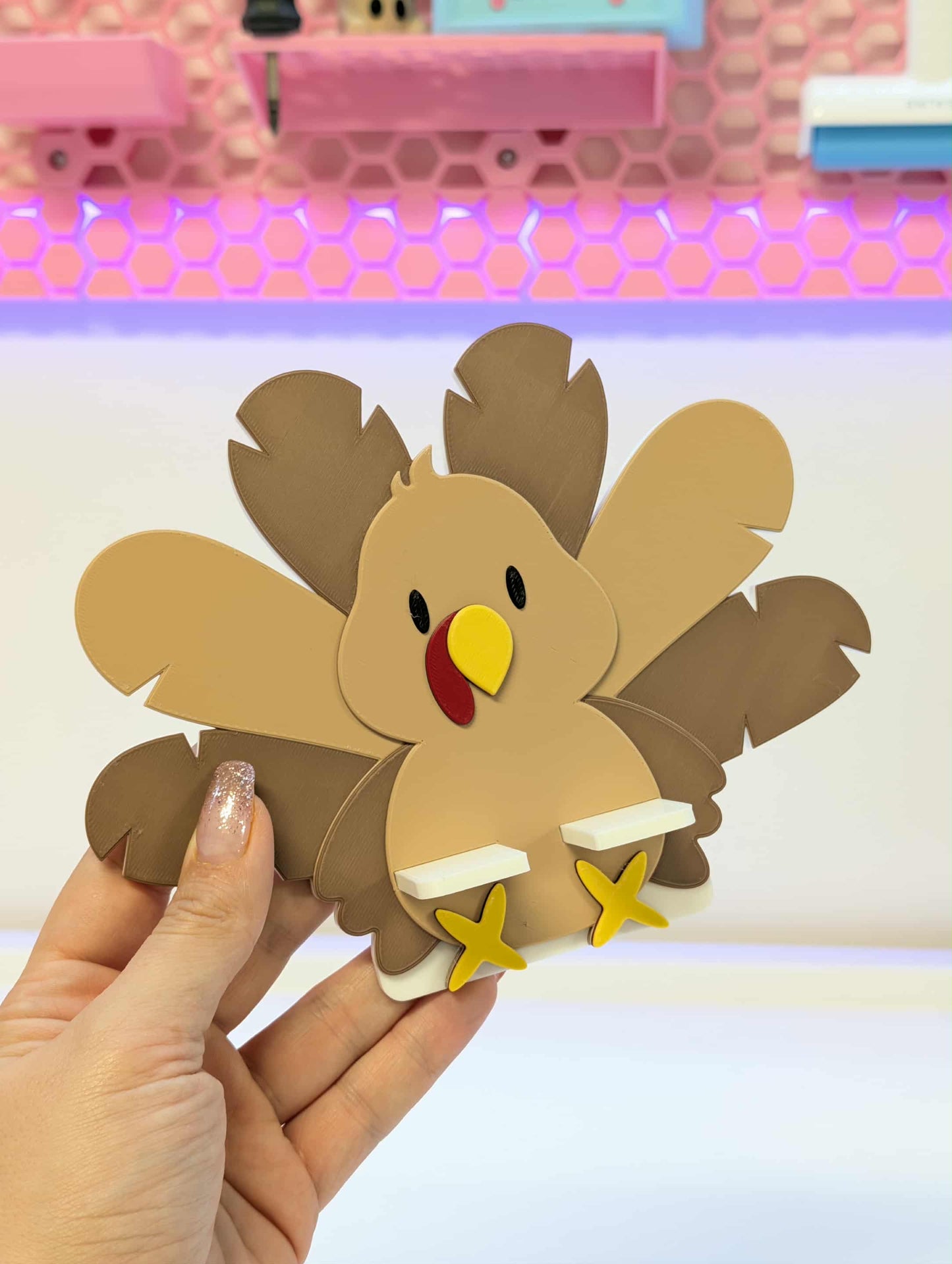 Turkey Phone Holder 3D Print File: Fun Desk Decor (STL/3MF Digital Download)