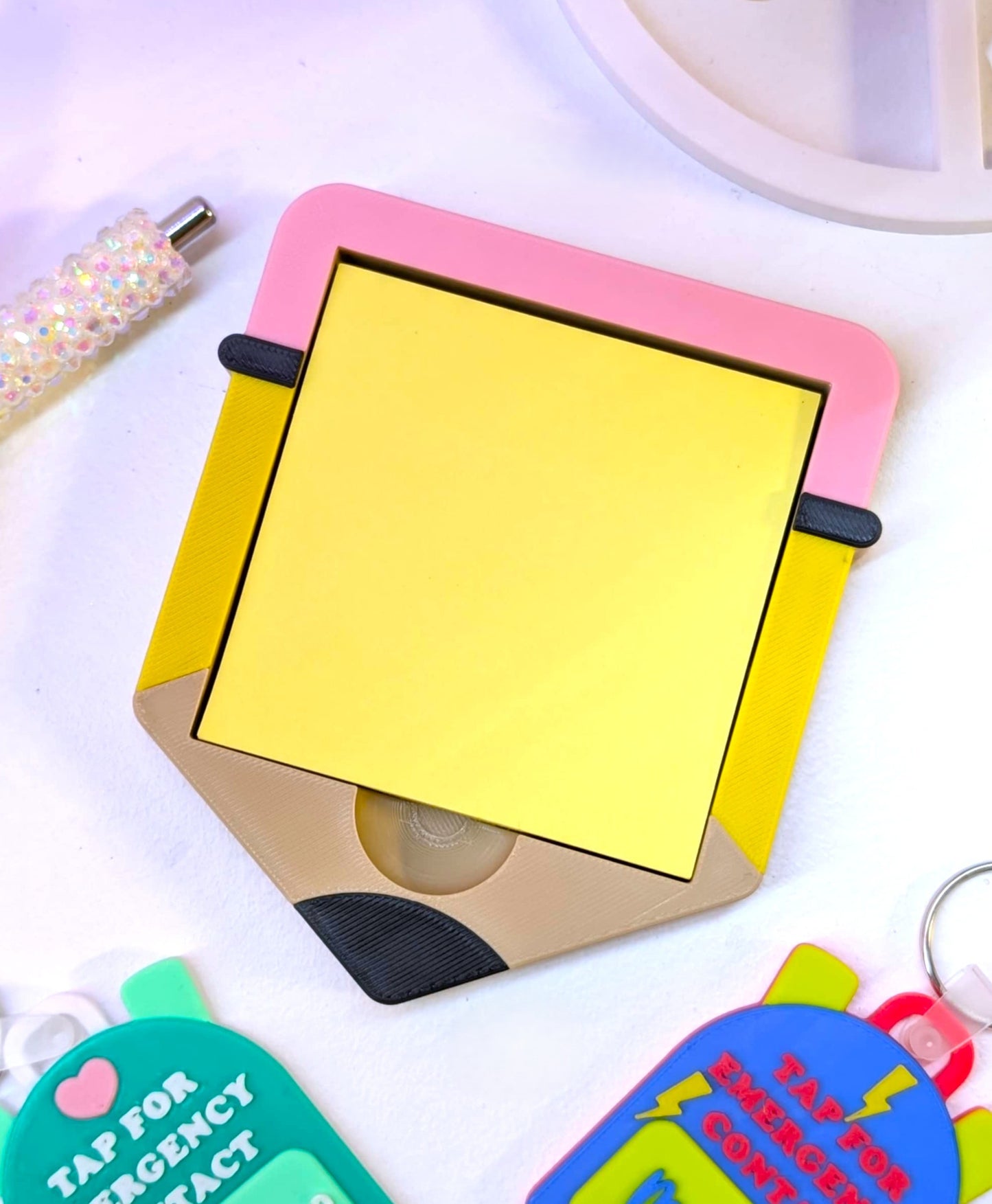 Pencil Sticky Note Holder - STL & 3MF - Digital Download