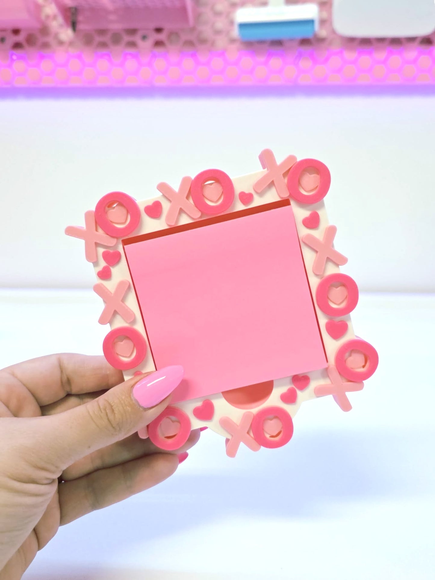 XO Hugs and Kisses Sticky Note Holder: 3D Print File (STL/3MF Digital Download)