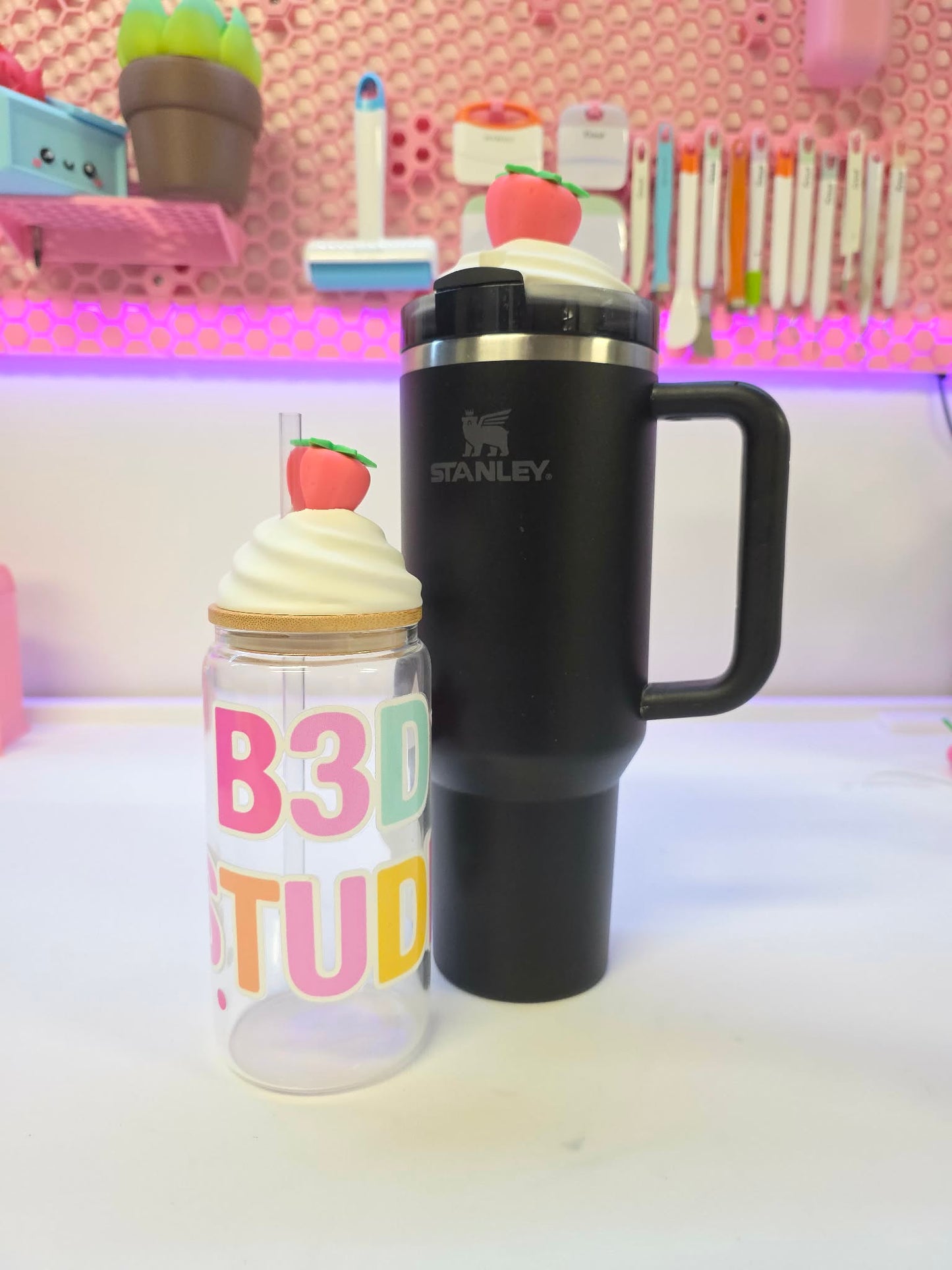 40oz Strawberry Whip Tumbler Topper: 3D Print STL & 3MF File Lid Toppers (Digital Download)