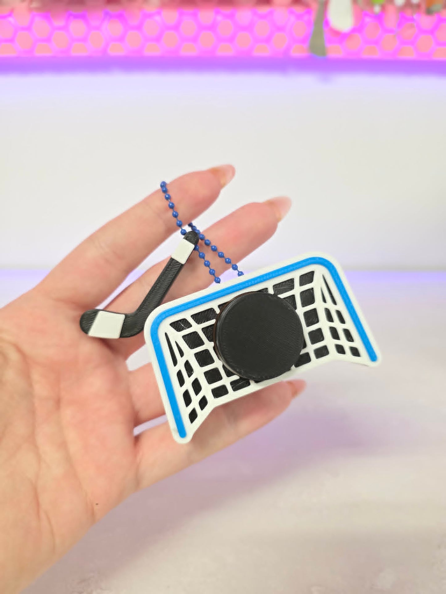 Hockey Net Fidget Clicker STL & 3MF 3D Print File + Bonus Charms (Digital Download)