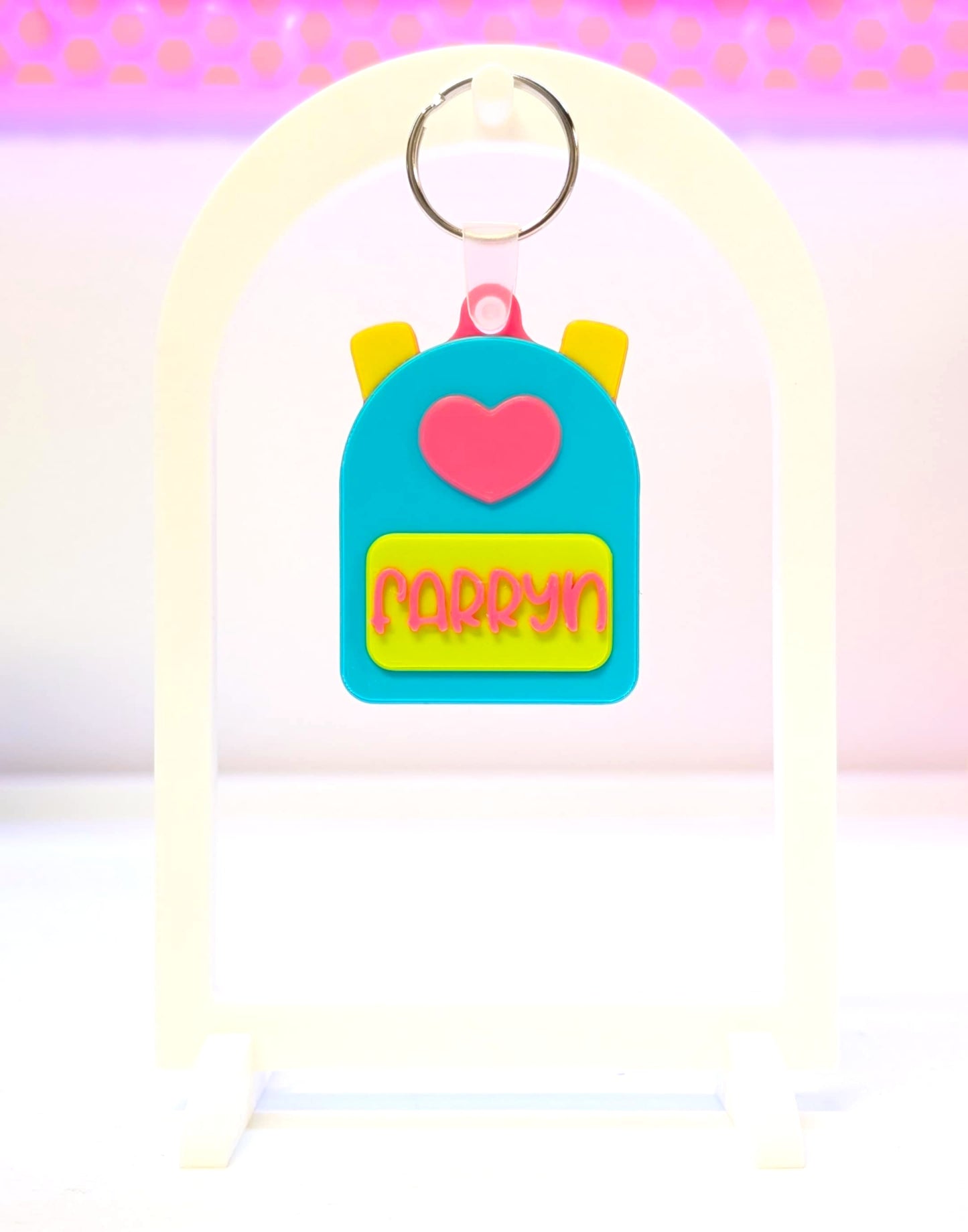 Digital Download - Editable Text Heart Backpack NFC Keychain