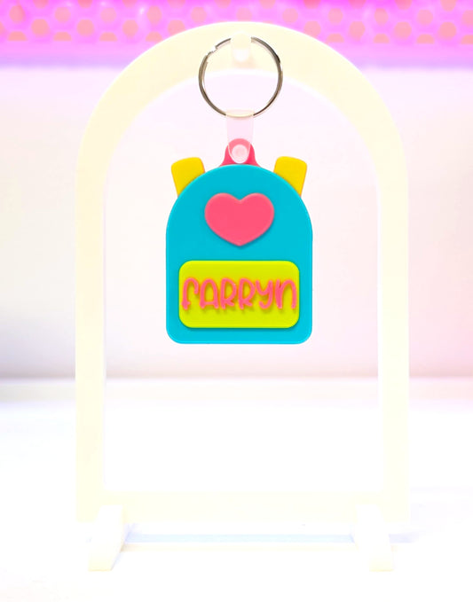 Digital Download - Editable Text Heart Backpack NFC Keychain