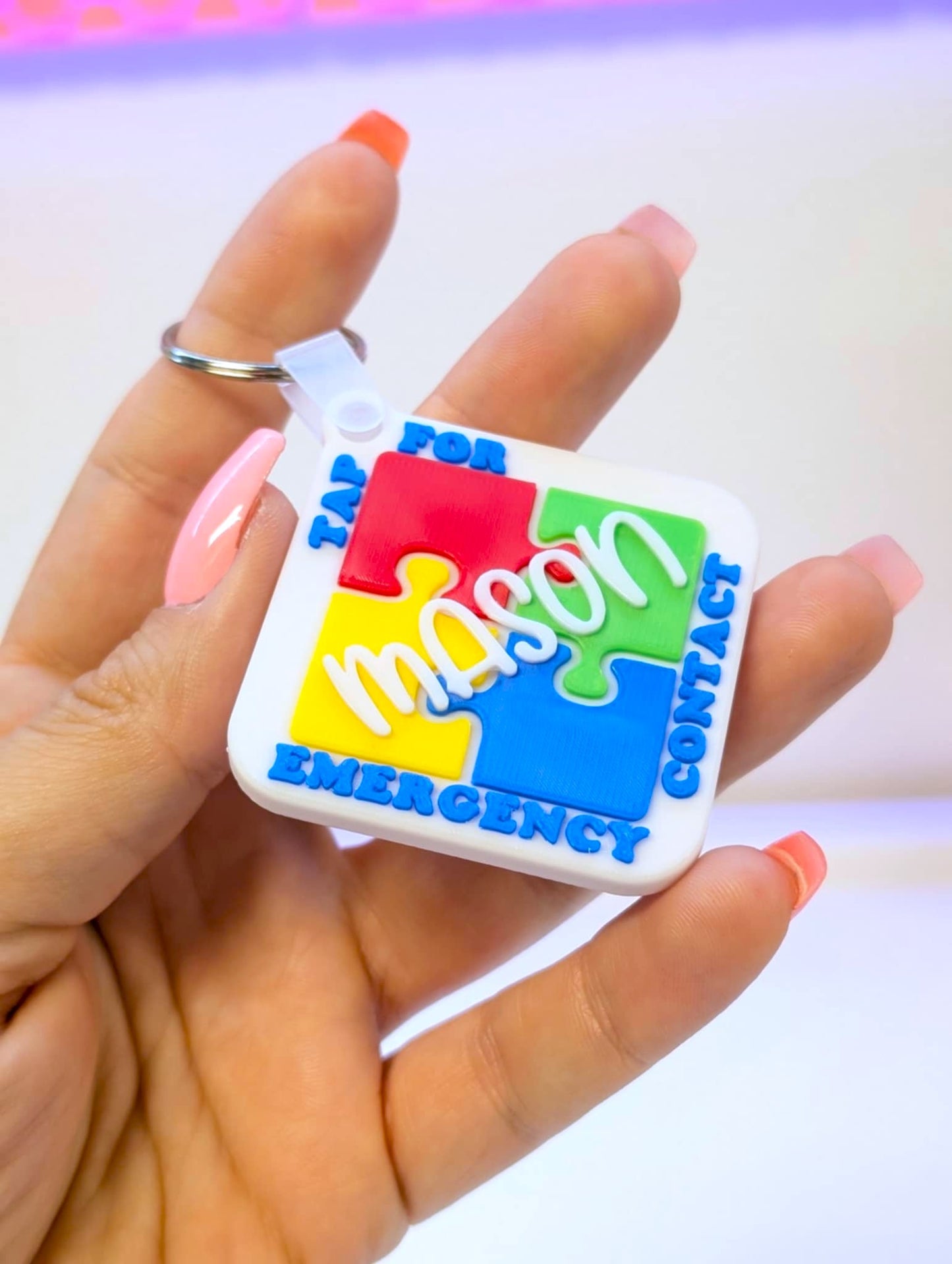 Digital Download - Emergency Contact Puzzle NFC Bag Tag
