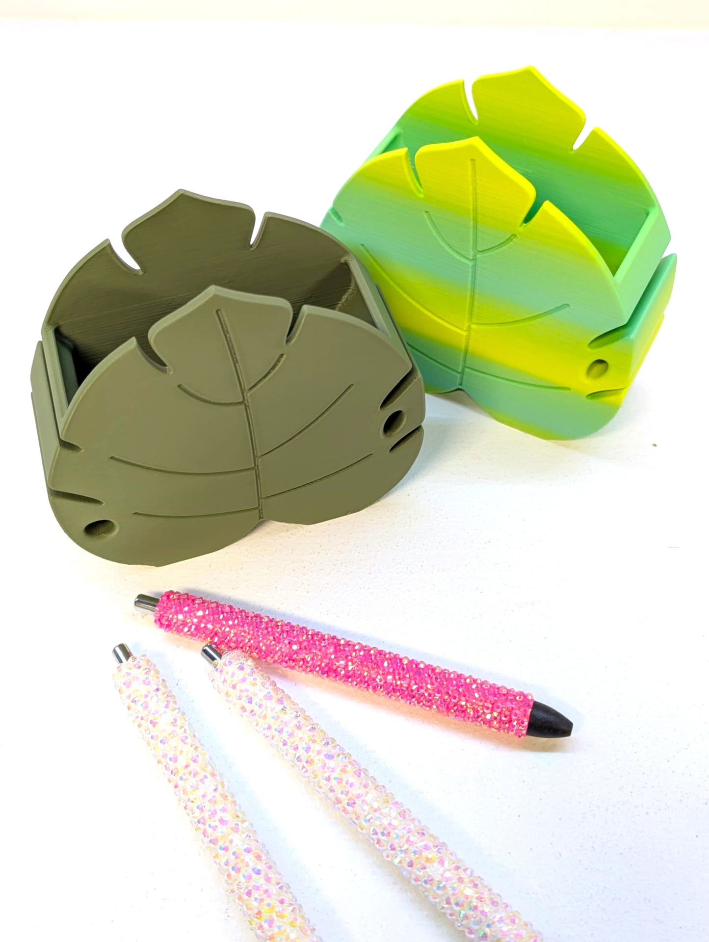 Digital Download - Monstera Leaf Pen Holder STL & 3MF File