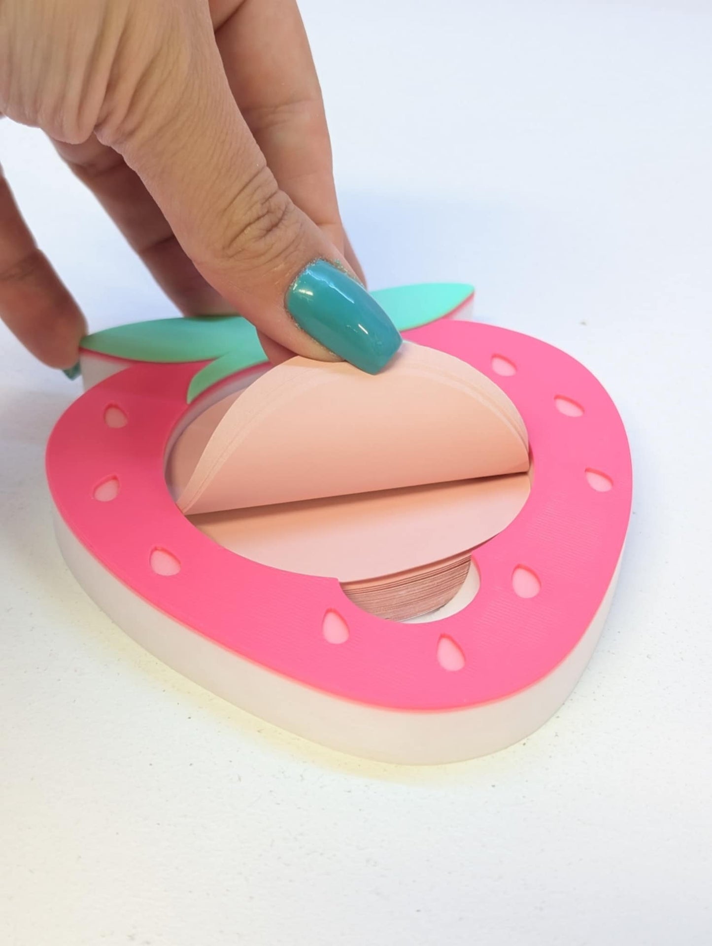 Strawberry Round Sticky Note Holder - STL & 3MF - Digital Download